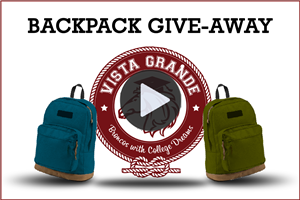 Vista Grande Backpack Give-away - Video 